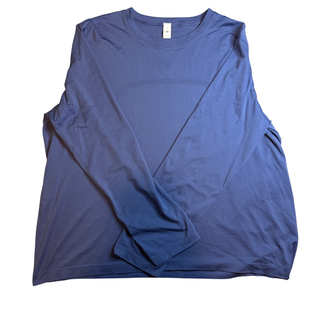 Lululemon Swiftly Tech Long Sleeve Shirt 2.0 Blue Women Size 14 Running Top